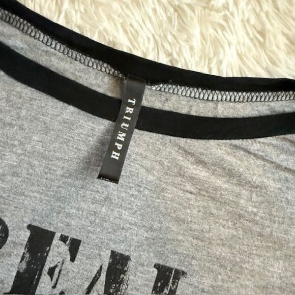 Triumph REAL WOMEN WATCH FOOTBALL Heather Gray & Black Long Sleeve Tee - Picture 13 of 14